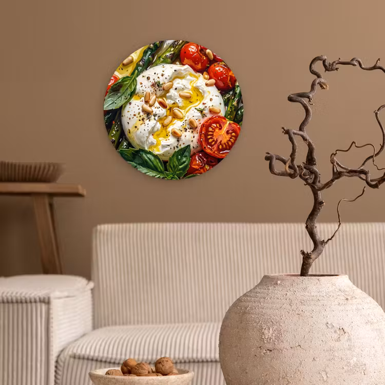 Eten - Groenten - Kaas - Modern - Vers Wandcirkel kunststof plaat 5mm dik klein -sfeer1