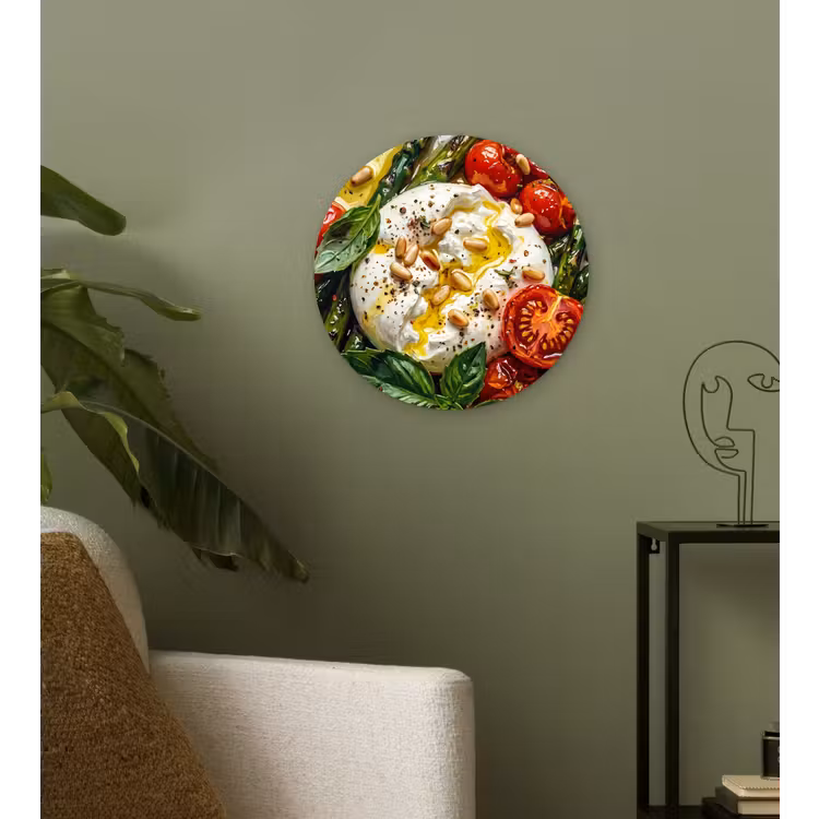 Eten - Groenten - Kaas - Modern - Vers Wandcirkel kunststof plaat 5mm dik klein -sfeer3