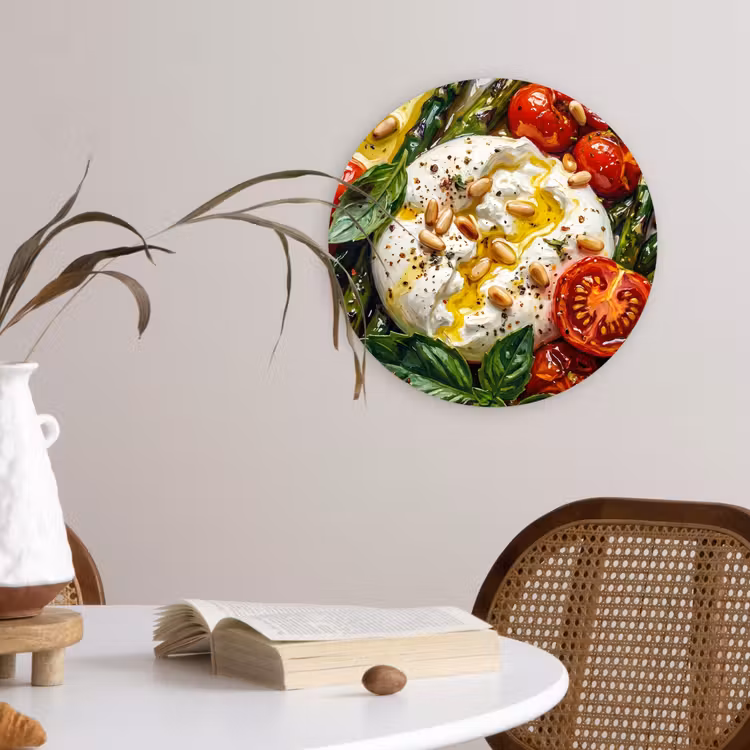 Eten - Groenten - Kaas - Modern - Vers Wandcirkel kunststof plaat 5mm dik klein -sfeer4