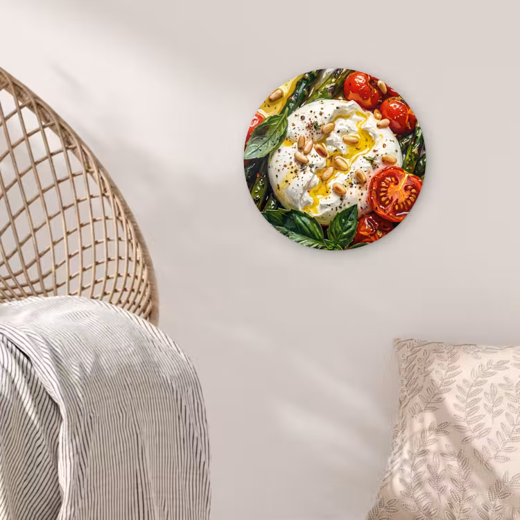 Eten - Groenten - Kaas - Modern - Vers Wandcirkel kunststof plaat 5mm dik klein -sfeer5