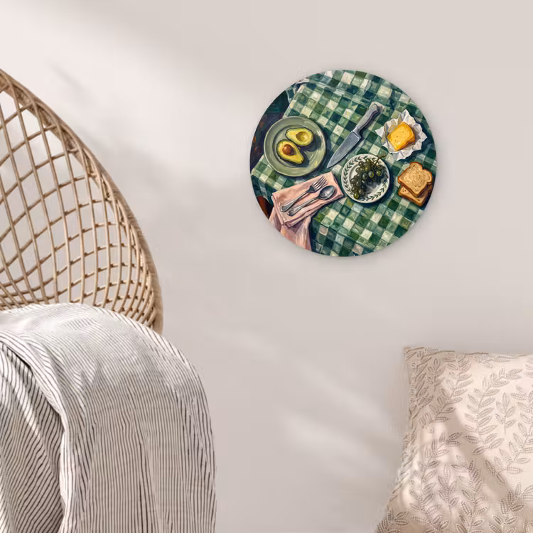 Eten - Ontbijt - Tafel - Modern - Groen Wandcirkel kunststof plaat 5mm dik klein -sfeer5
