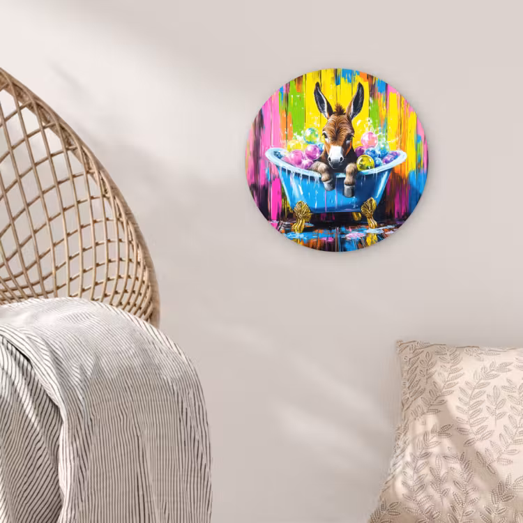 Ezel - Badkuip - Roze - Schuim Wandcirkel kunststof plaat 5mm dik klein -sfeer5