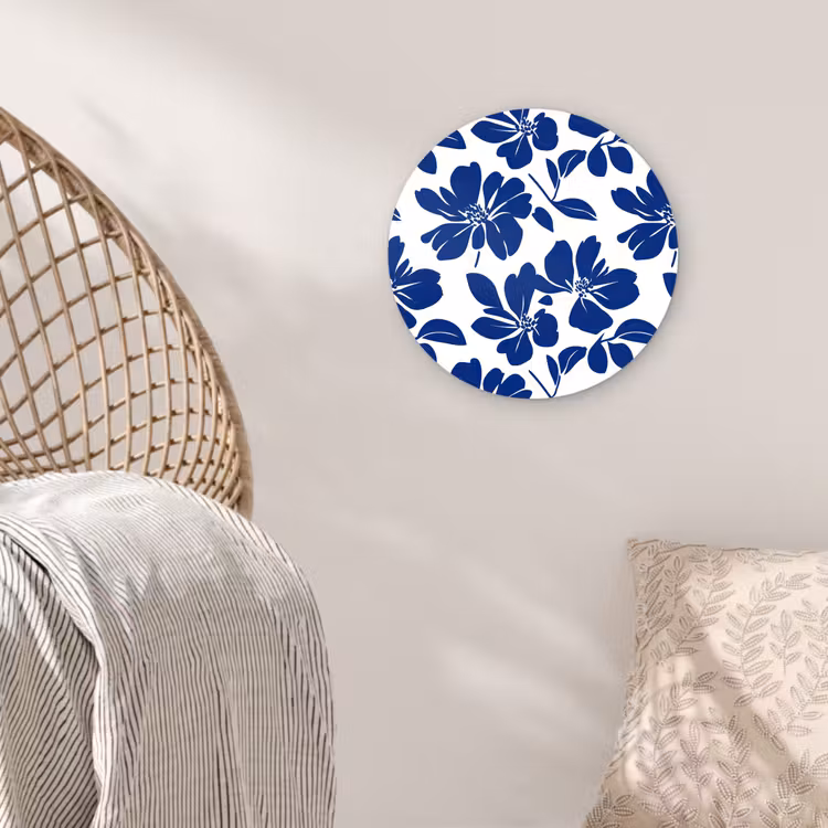 Floraal - Modern - Blauw Wandcirkel kunststof plaat 5mm dik klein 188 -sfeer5