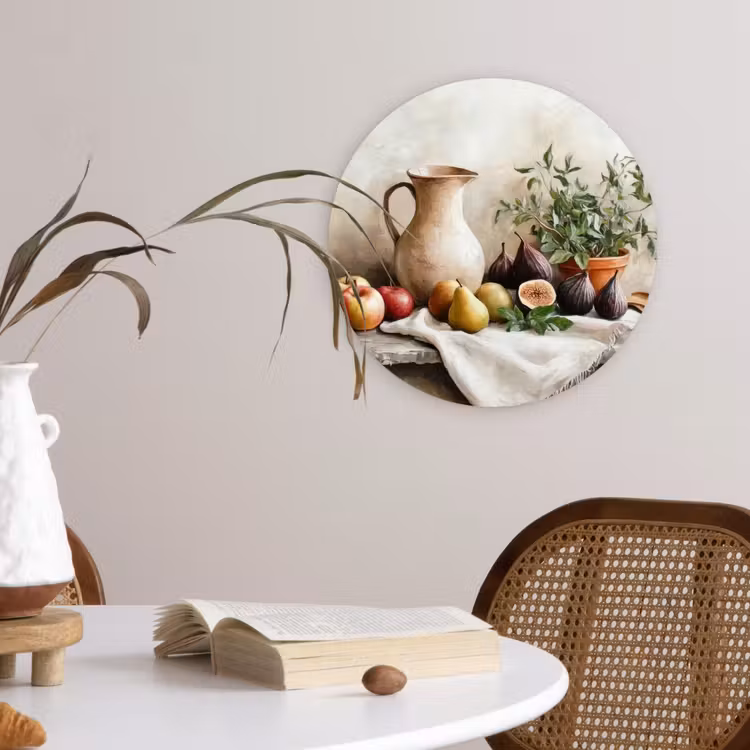 Fruit - Kruiden - Landelijk Wandcirkel kunststof plaat 5mm dik klein -sfeer4