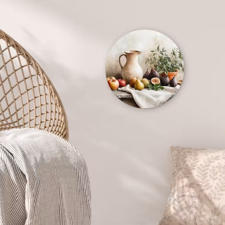 Fruit - Kruiden - Landelijk Wandcirkel kunststof plaat 5mm dik klein -sfeer5