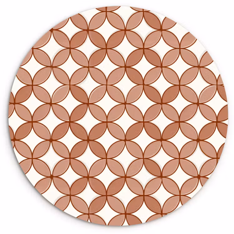 Geometrisch - Cirkels - Modern - Terracotta Wandcirkel kunststof plaat 5mm dik klein 188 -3d