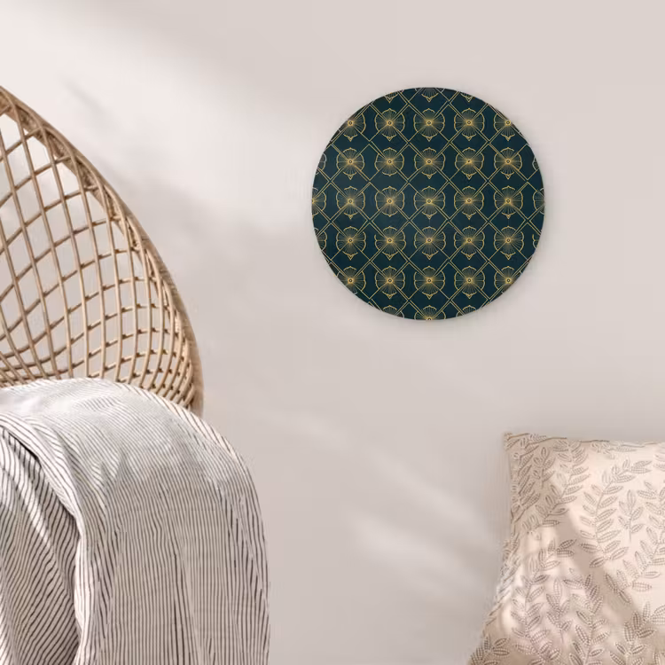 Geometrisch - Elegant - Groen Wandcirkel kunststof plaat 5mm dik klein 188 -sfeer5