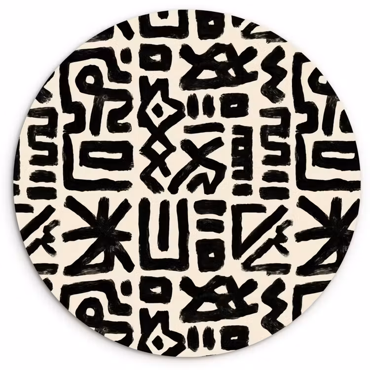 Geometrisch - Figuren - Zwart Wandcirkel kunststof plaat 5mm dik klein 188 -3d