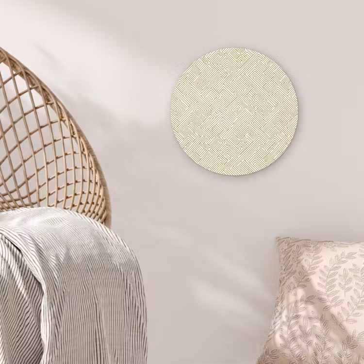 Geometrisch - Lijnen - Groen Wandcirkel kunststof plaat 5mm dik klein 188 -sfeer5