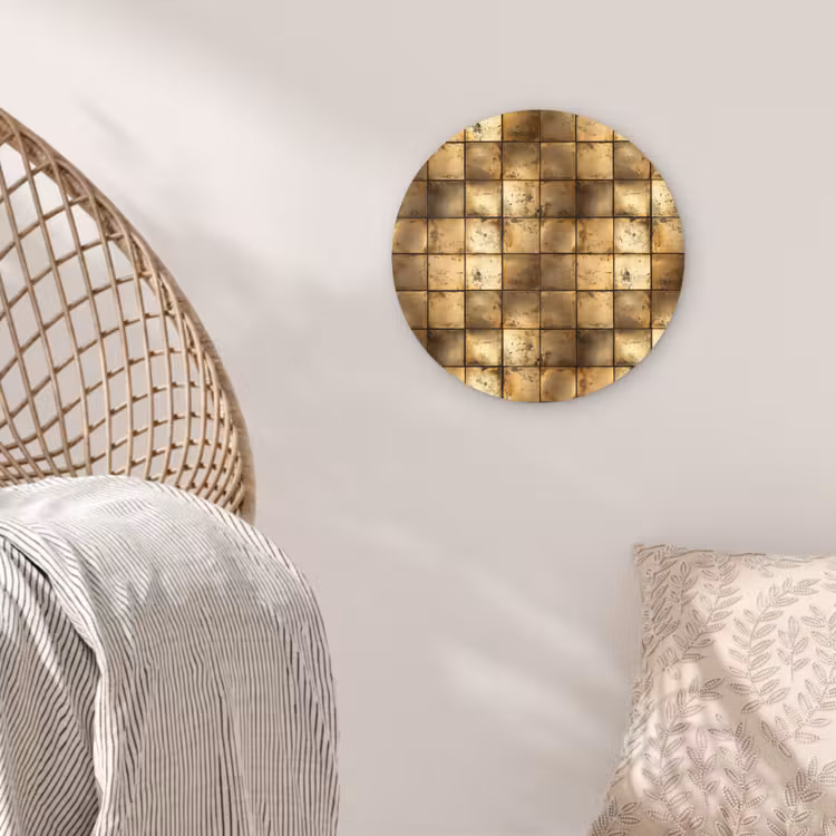 Geometrisch - Tegels - Goud Wandcirkel kunststof plaat 5mm dik klein 188 -sfeer5