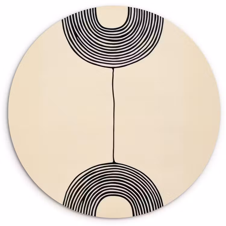 Geometrische bogen - Minimalistisch - Symmetrisch Wandcirkel kunststof plaat 5mm dik klein -3d