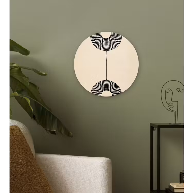 Geometrische bogen - Minimalistisch - Symmetrisch Wandcirkel kunststof plaat 5mm dik klein -sfeer3