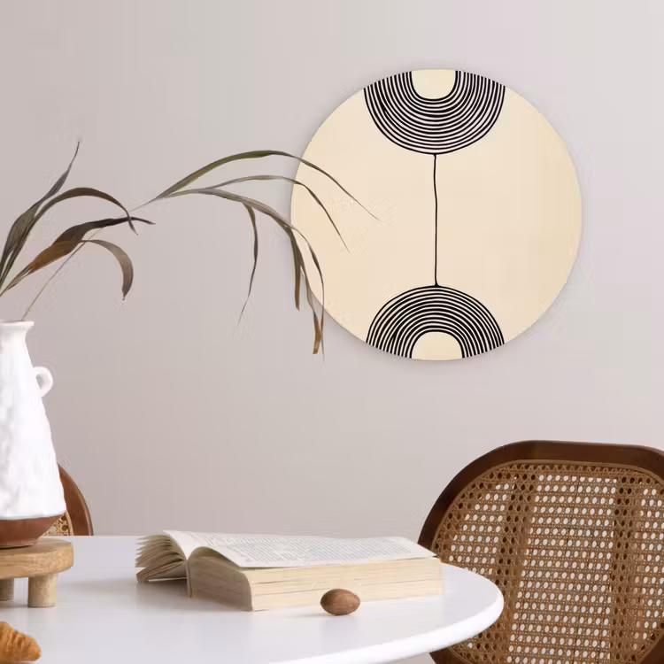 Geometrische bogen - Minimalistisch - Symmetrisch Wandcirkel kunststof plaat 5mm dik klein -sfeer4