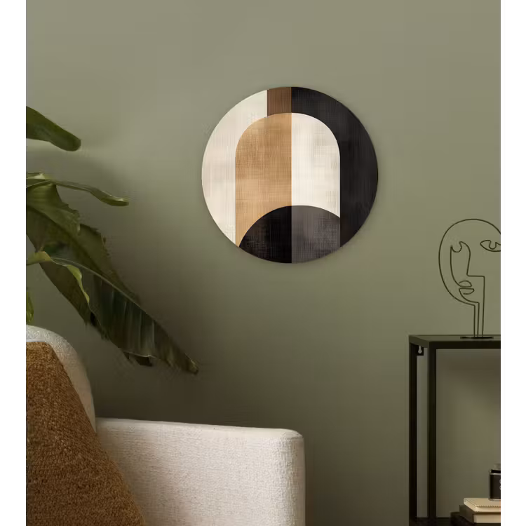 Geometrische - Vormen - Wit Wandcirkel kunststof plaat 5mm dik klein -sfeer3