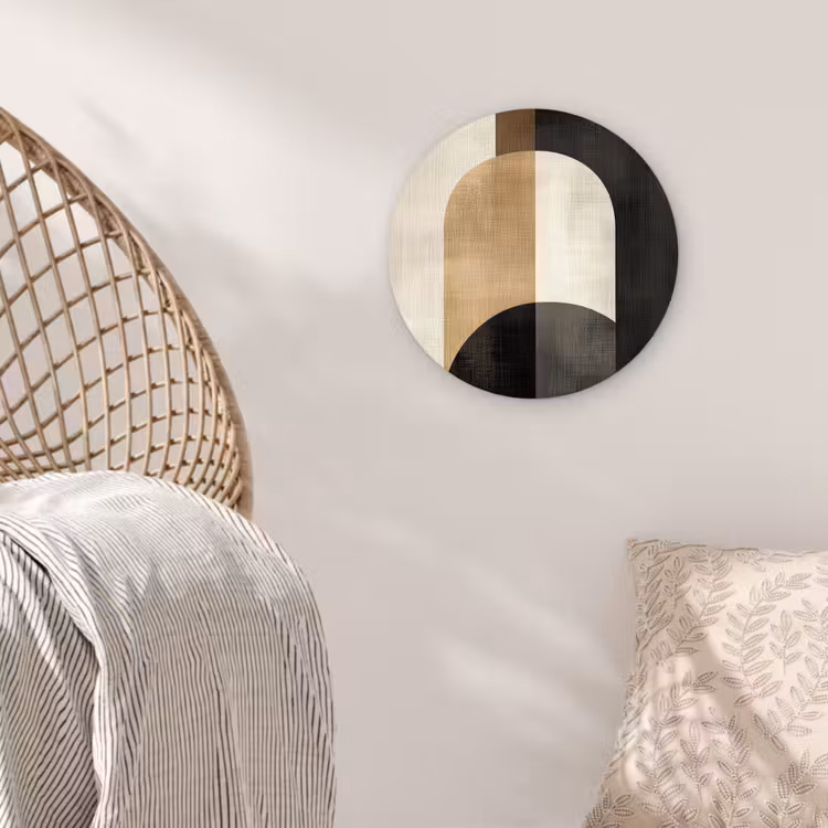 Geometrische - Vormen - Wit Wandcirkel kunststof plaat 5mm dik klein -sfeer5