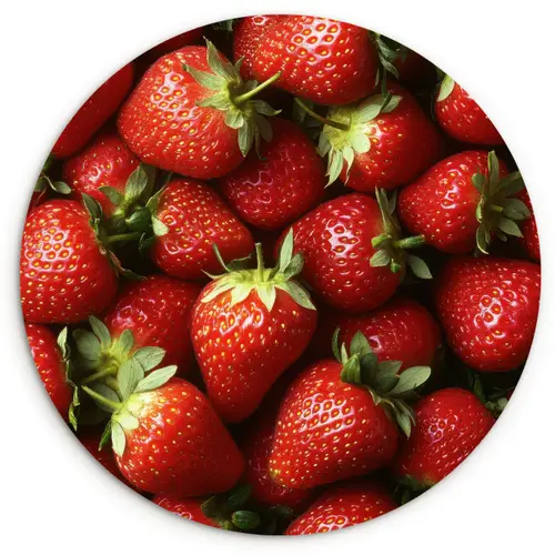 Aardbei - Fruit - Rood Wandcirkel plexiglas klein -3d