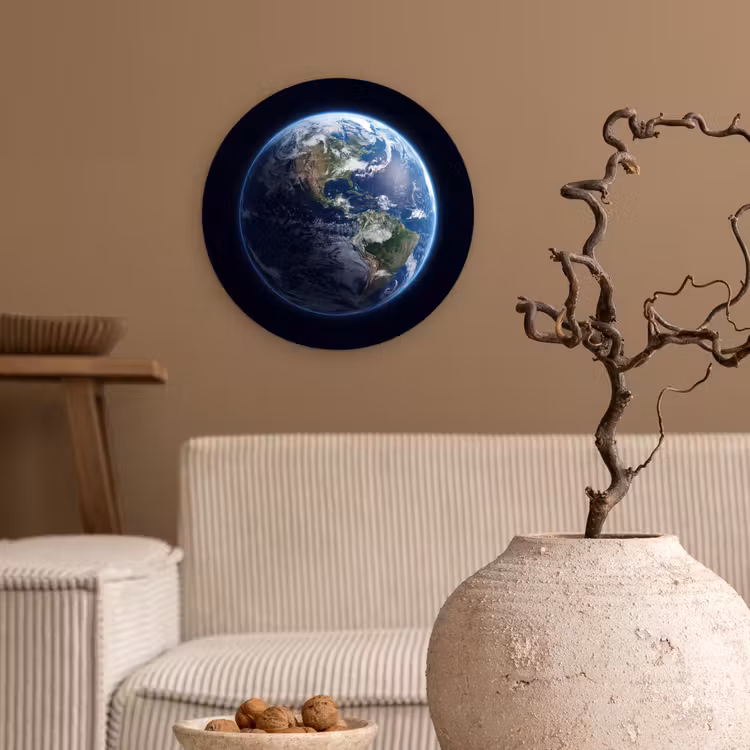Muurcirkel glas - Aarde - Ruimte - Kosmos - Aarde - Ruimte - Kosmos Wandcirkel plexiglas klein