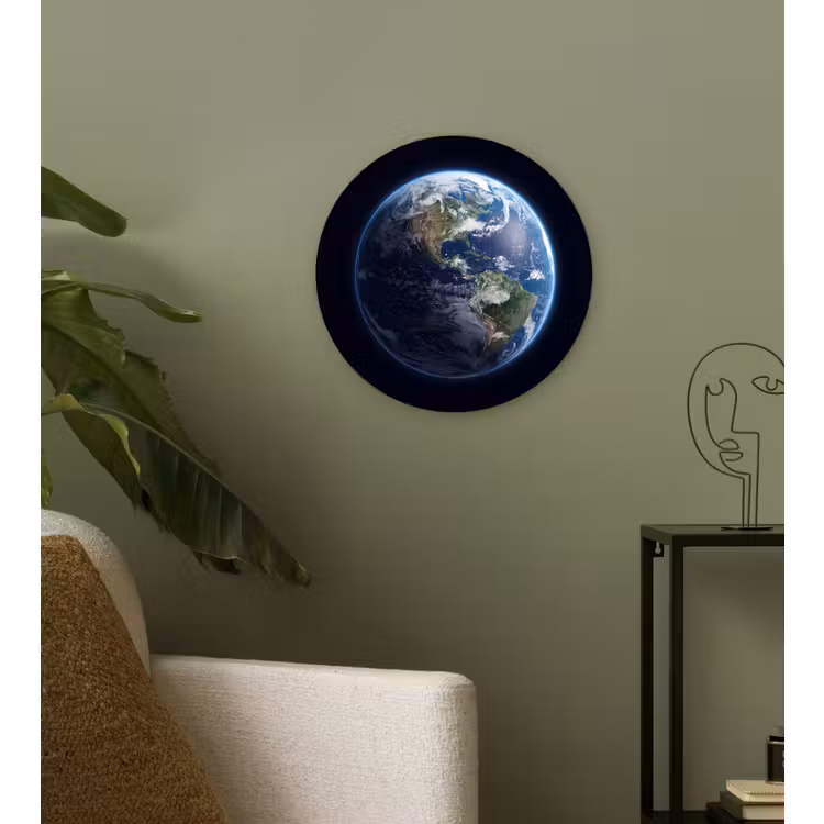 Muurcirkel glas - Aarde - Ruimte - Kosmos - Aarde - Ruimte - Kosmos Wandcirkel plexiglas klein
