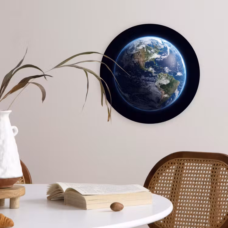 Muurcirkel glas - Aarde - Ruimte - Kosmos - Aarde - Ruimte - Kosmos Wandcirkel plexiglas klein