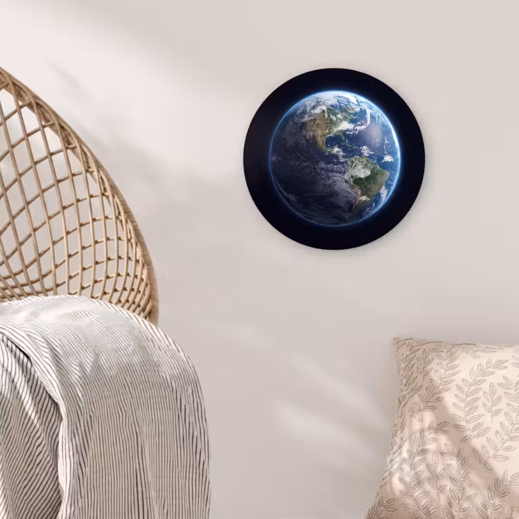 Muurcirkel glas - Aarde - Ruimte - Kosmos - Aarde - Ruimte - Kosmos Wandcirkel plexiglas klein