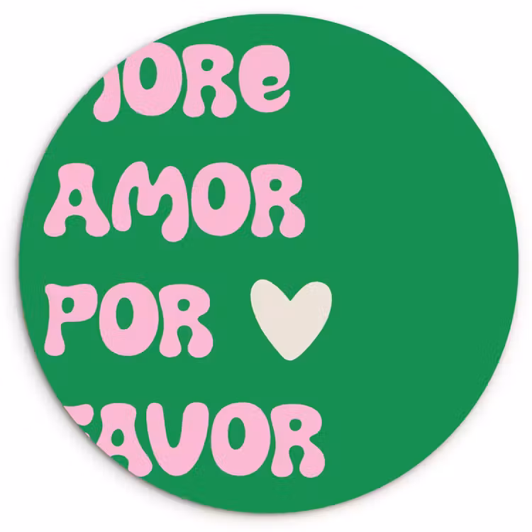 Amor - Valentijn - Groen - Tekst Wandcirkel plexiglas klein -3d