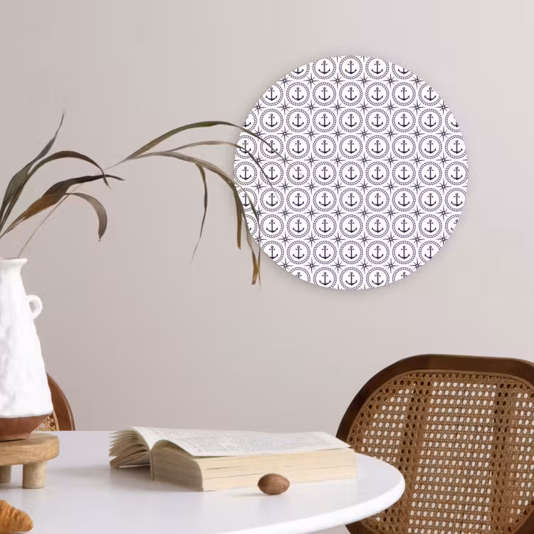 Anker - Haven - Blauw - Wit Wandcirkel plexiglas klein 852 -sfeer4
