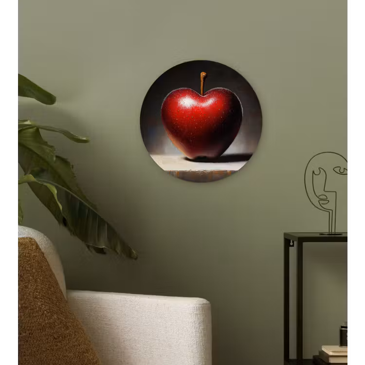 Apple - Hart - Rood Wandcirkel plexiglas klein -sfeer3