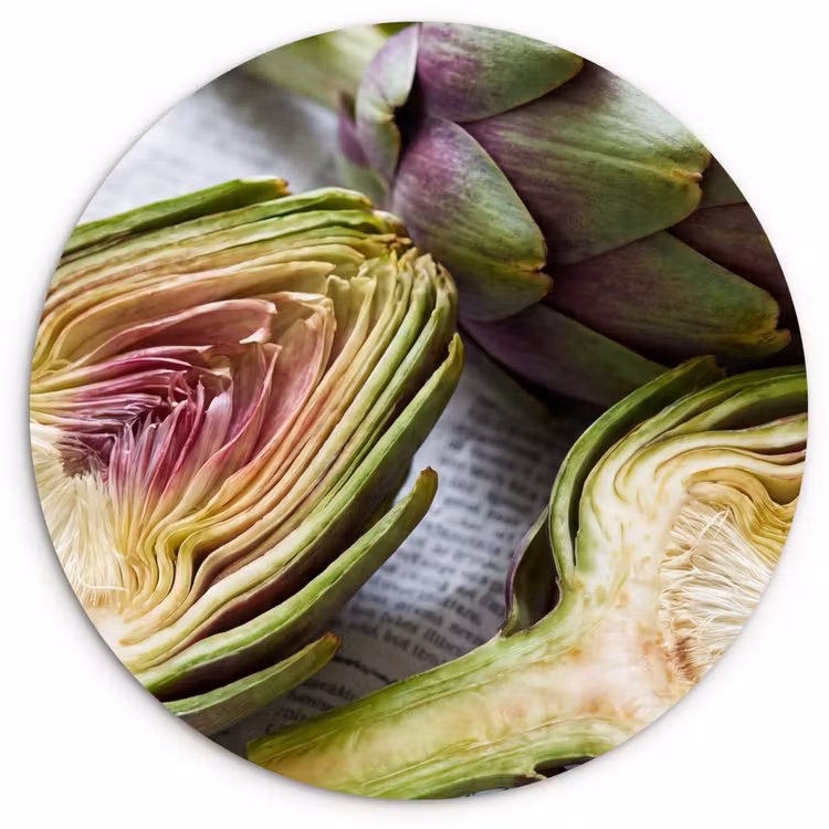 Muurcirkel glas - Artisjok - Doorgesneden - Eten - Artisjok - Doorgesneden - Eten Wandcirkel plexiglas klein