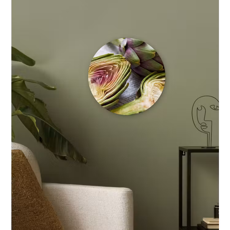 Muurcirkel glas - Artisjok - Doorgesneden - Eten - Artisjok - Doorgesneden - Eten Wandcirkel plexiglas klein