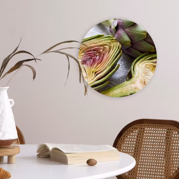 Muurcirkel glas - Artisjok - Doorgesneden - Eten - Artisjok - Doorgesneden - Eten Wandcirkel plexiglas klein
