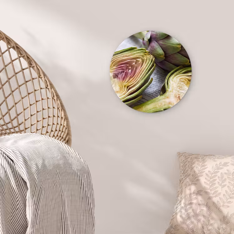 Muurcirkel glas - Artisjok - Doorgesneden - Eten - Artisjok - Doorgesneden - Eten Wandcirkel plexiglas klein