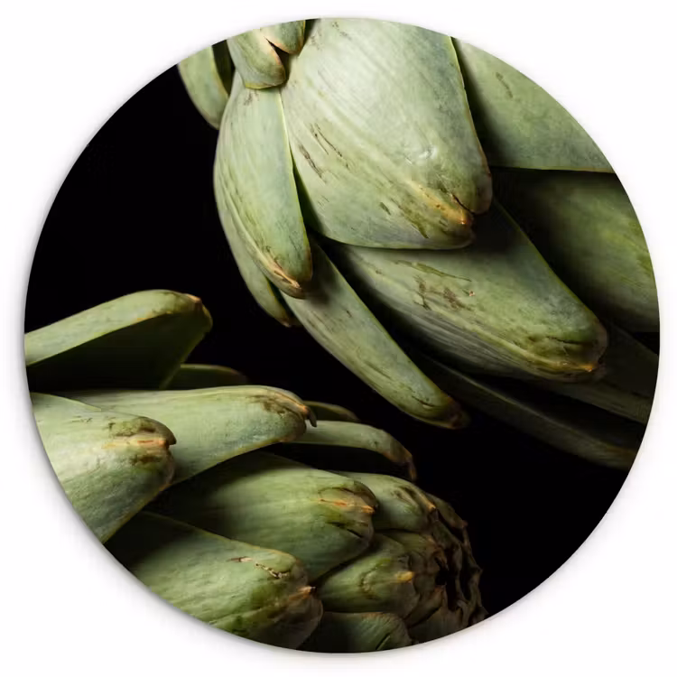 Muurcirkel glas - Artisjok - Groen - Eten - Artisjok - Groen - Eten Wandcirkel plexiglas klein