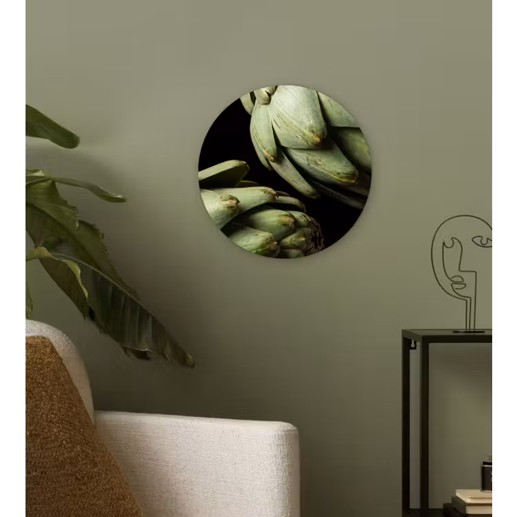 Muurcirkel glas - Artisjok - Groen - Eten - Artisjok - Groen - Eten Wandcirkel plexiglas klein