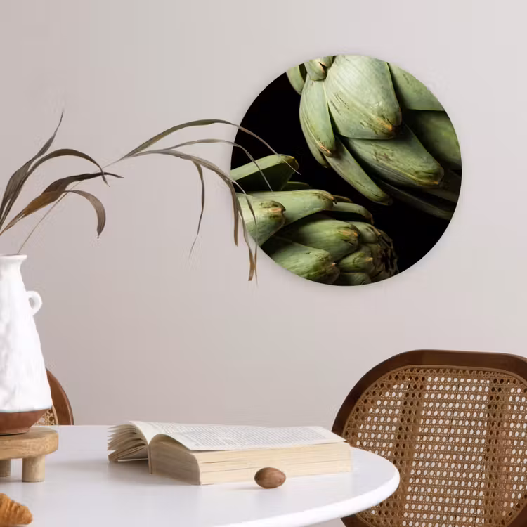 Muurcirkel glas - Artisjok - Groen - Eten - Artisjok - Groen - Eten Wandcirkel plexiglas klein