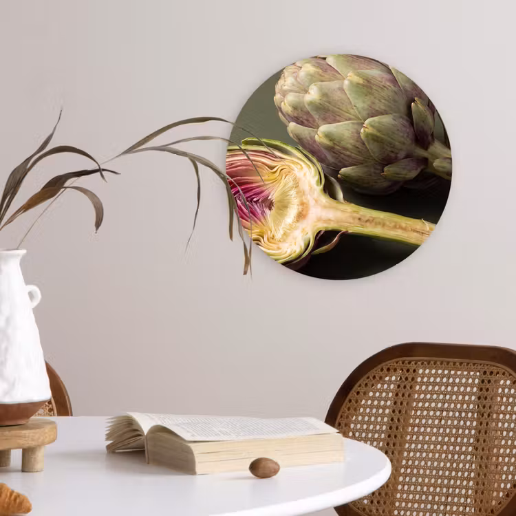 Muurcirkel glas - Artisjok - Paars - Voedsel - Artisjok - Paars - Voedsel Wandcirkel plexiglas klein