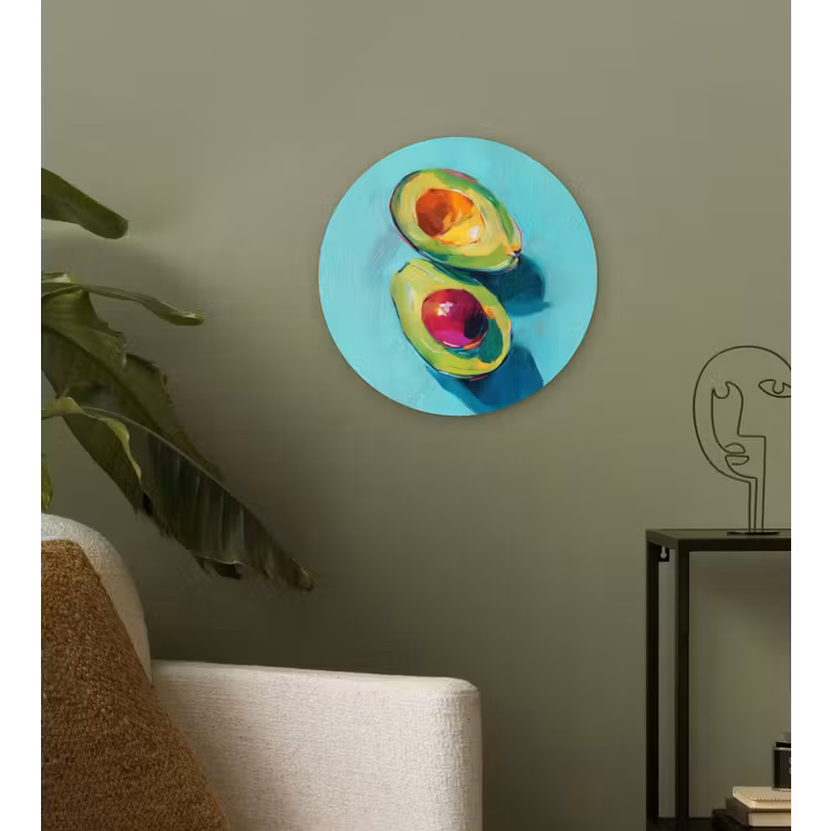 Avocado - Groen - Pit - Schaduw Wandcirkel plexiglas klein -sfeer3