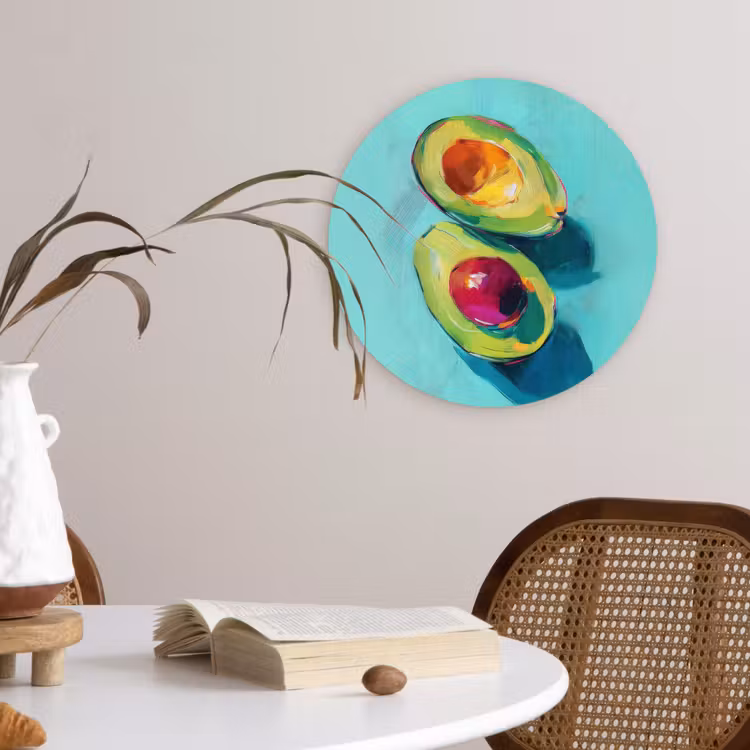 Avocado - Groen - Pit - Schaduw Wandcirkel plexiglas klein -sfeer4