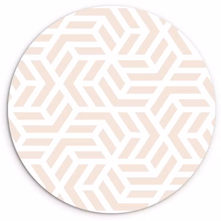 Beige - Geometrie - Patronen - Abstract Wandcirkel plexiglas klein 852 -3d