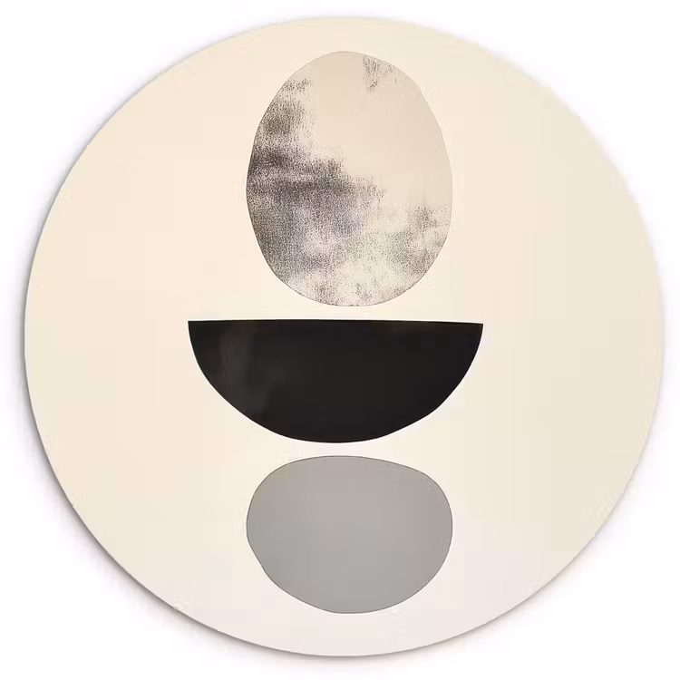 Beige - Japandi - Wabi sabi Wandcirkel plexiglas klein -3d