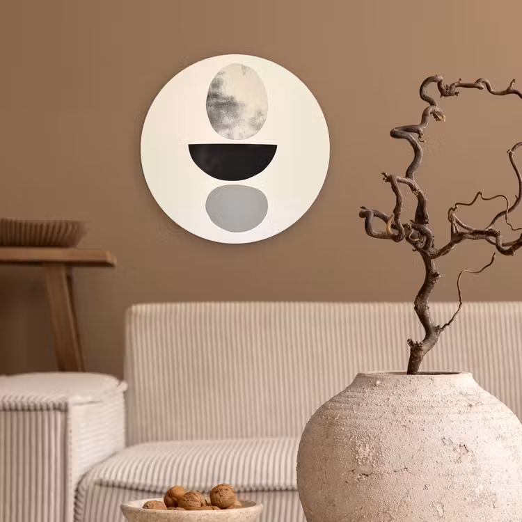 Beige - Japandi - Wabi sabi Wandcirkel plexiglas klein -sfeer1