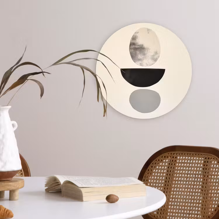 Beige - Japandi - Wabi sabi Wandcirkel plexiglas klein -sfeer4