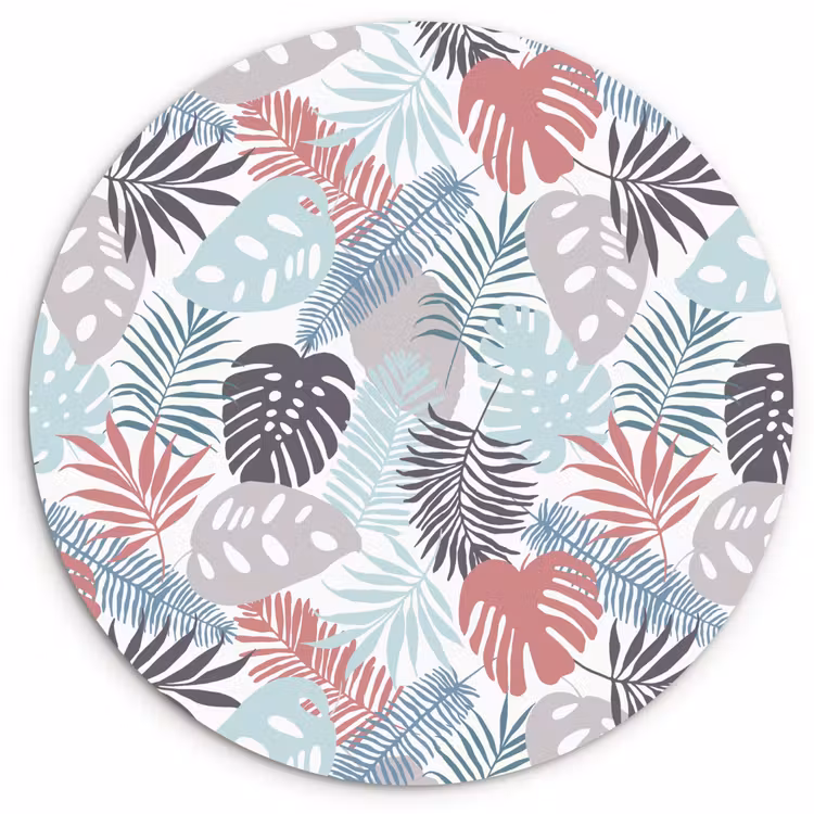 Bladeren - Jungle - Pastel - Tropisch Wandcirkel plexiglas klein -3d