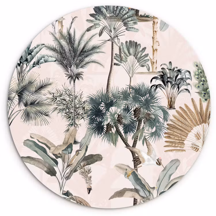 Bladeren - Monstera - Jungle - Tropical Wandcirkel plexiglas klein -3d