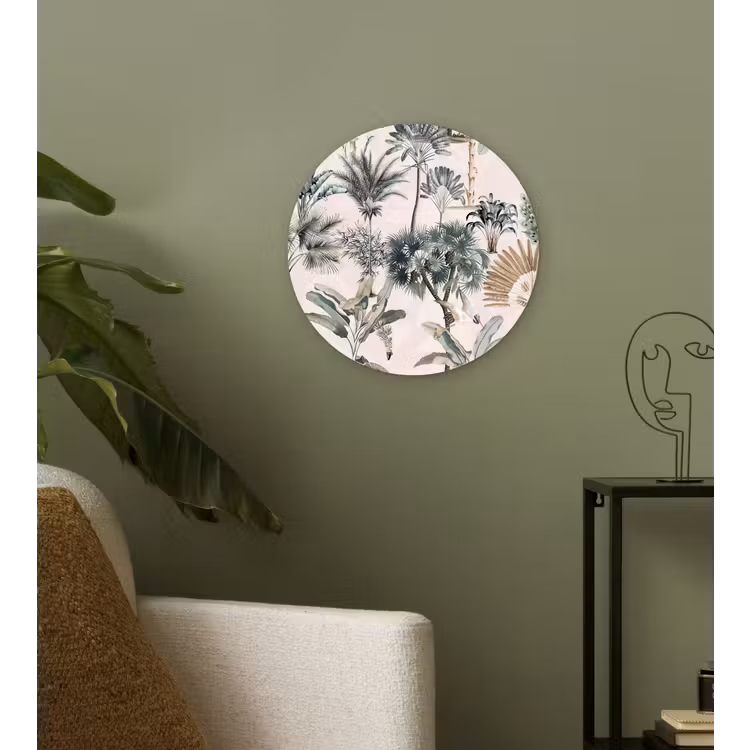 Bladeren - Monstera - Jungle - Tropical Wandcirkel plexiglas klein -sfeer3
