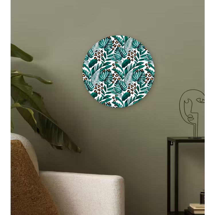 Bladeren - Tropisch - Jungle Wandcirkel plexiglas klein -sfeer3