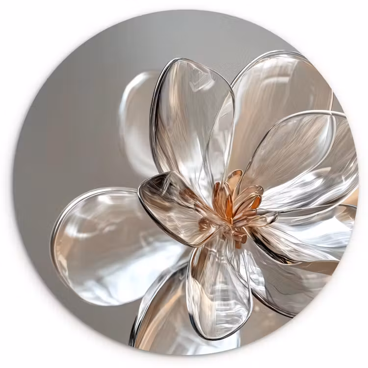 Bloem - Glazen - Doorzichtig Wandcirkel plexiglas klein -3d