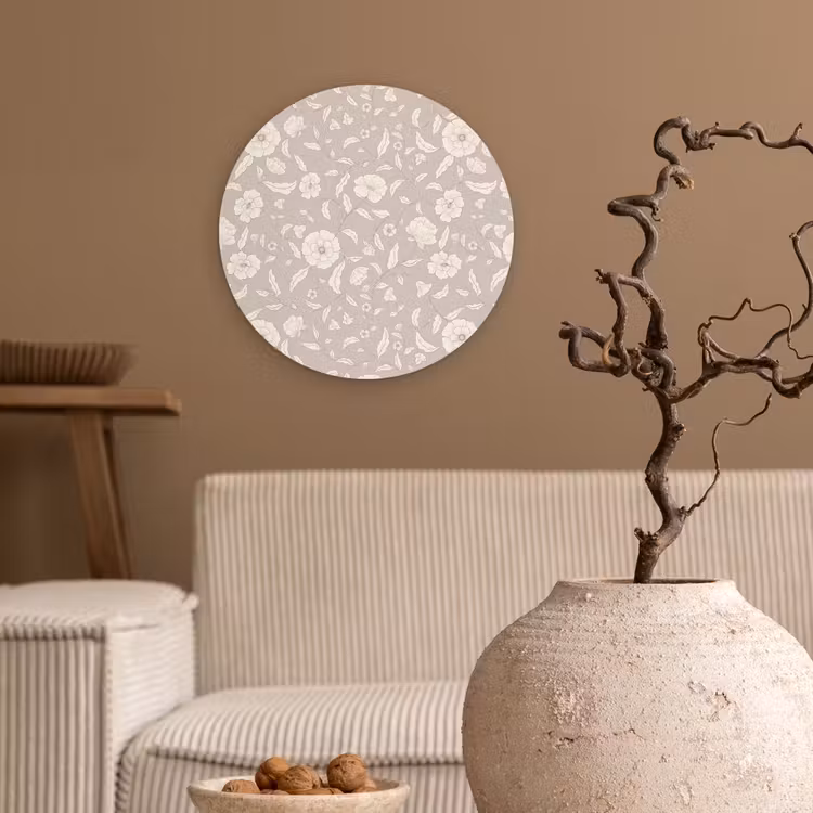 Bloemen - Blaadjes - Patroon Wandcirkel plexiglas klein 852 -sfeer1