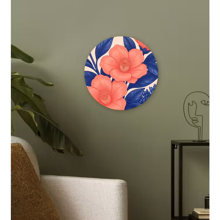 Muurcirkel glas - Bloemen - Bladeren - Botanisch - Bloemen - Bladeren - Botanisch Wandcirkel plexiglas klein