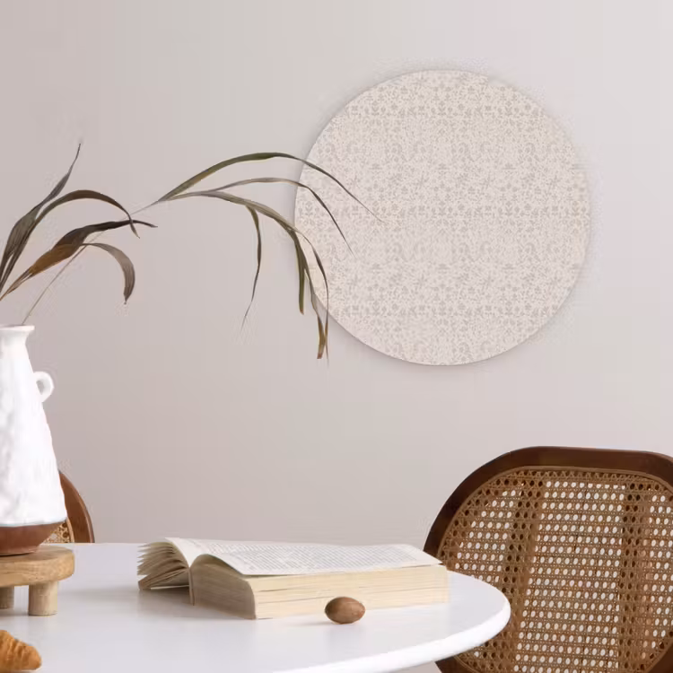 Bloemen - Bladeren - Licht - Taupe Wandcirkel plexiglas klein 852 -sfeer4