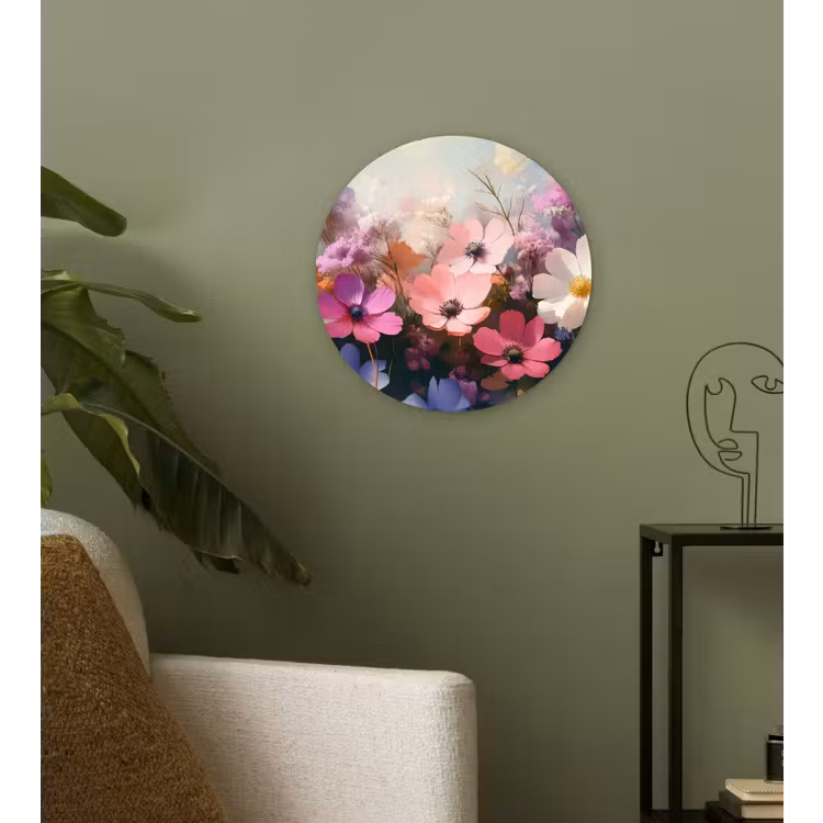 Bloemen - Kleurrijk - Bloei Wandcirkel plexiglas klein -sfeer3